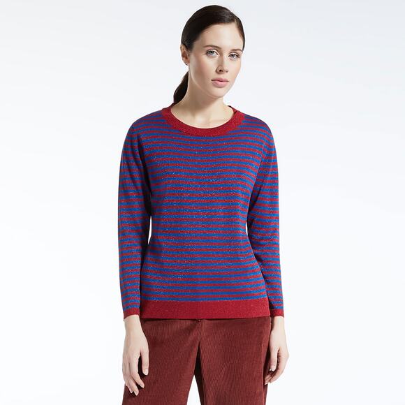 Weekend Max Mara Striped Shimmer Crewneck Sweater Small/Medium Lightweight - Picture 1 of 16